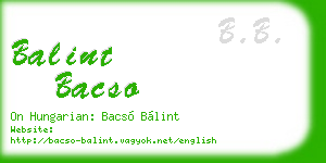 balint bacso business card